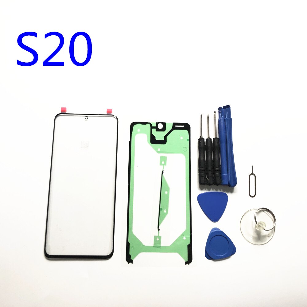 Originele Vervanging S20 Lcd Front Touch Screen Outer Glas Lens Voor Samsung Galaxy S20 Plus Ultra S20 + G980 G985 reparatie Tools: S20 black