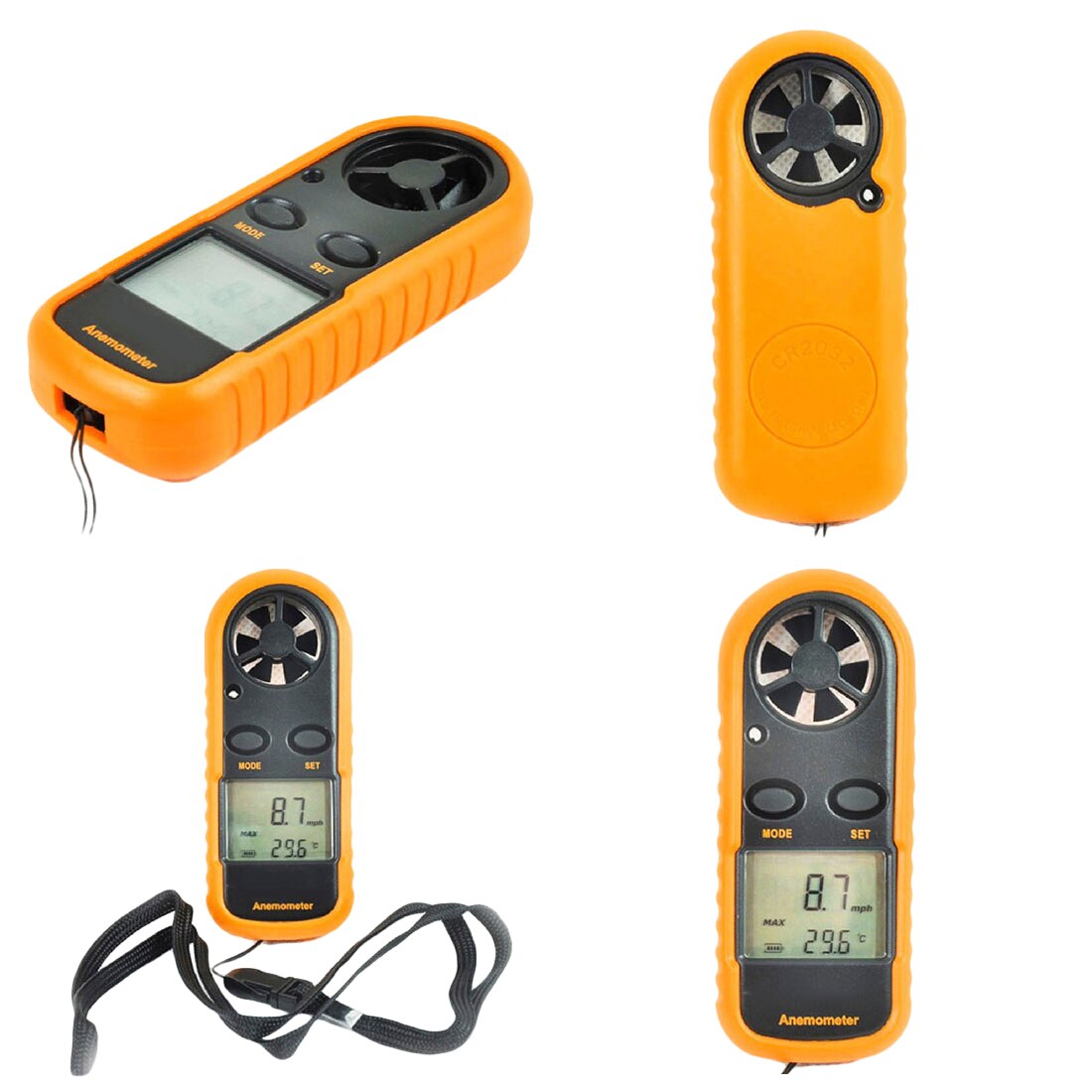 30m/s Digital Mini Anemometer Wind Speed Gauge Meter LCD Handheld Airflow Windmeter Thermometer Hand-held Measure Tool