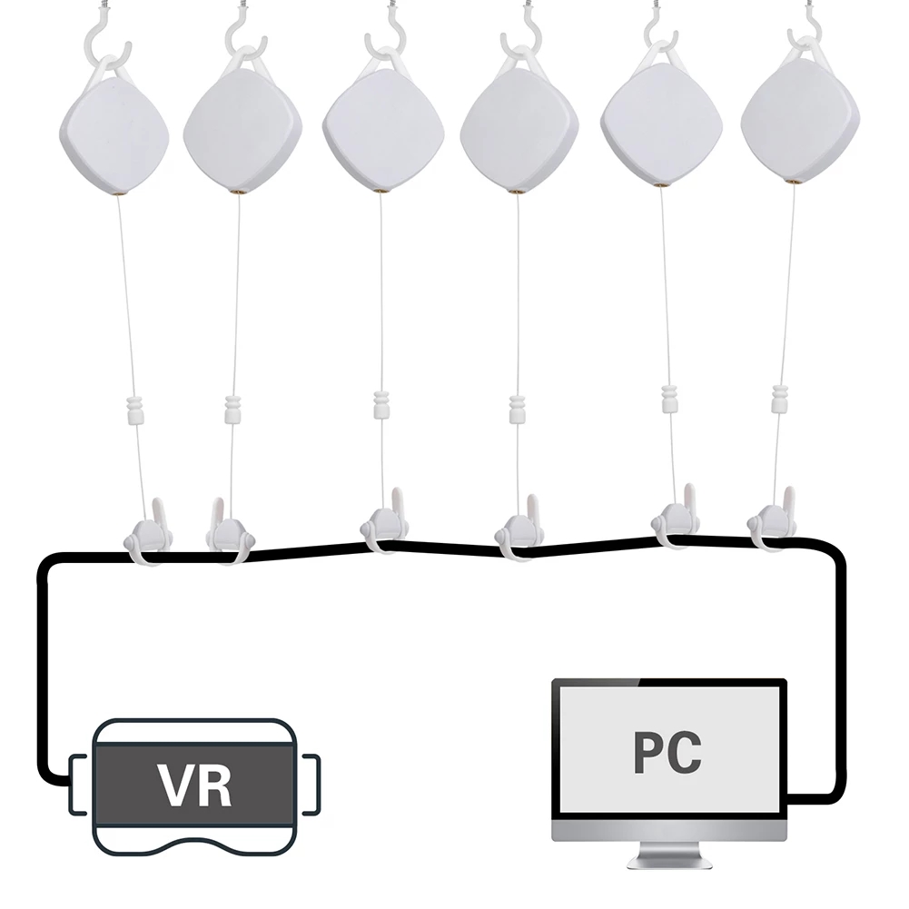 VR Cable Management Retractable Ceiling Pulley System For HTC Vive/Vive Pro/Oculus Rift/Oculus Quest2 Link Cable