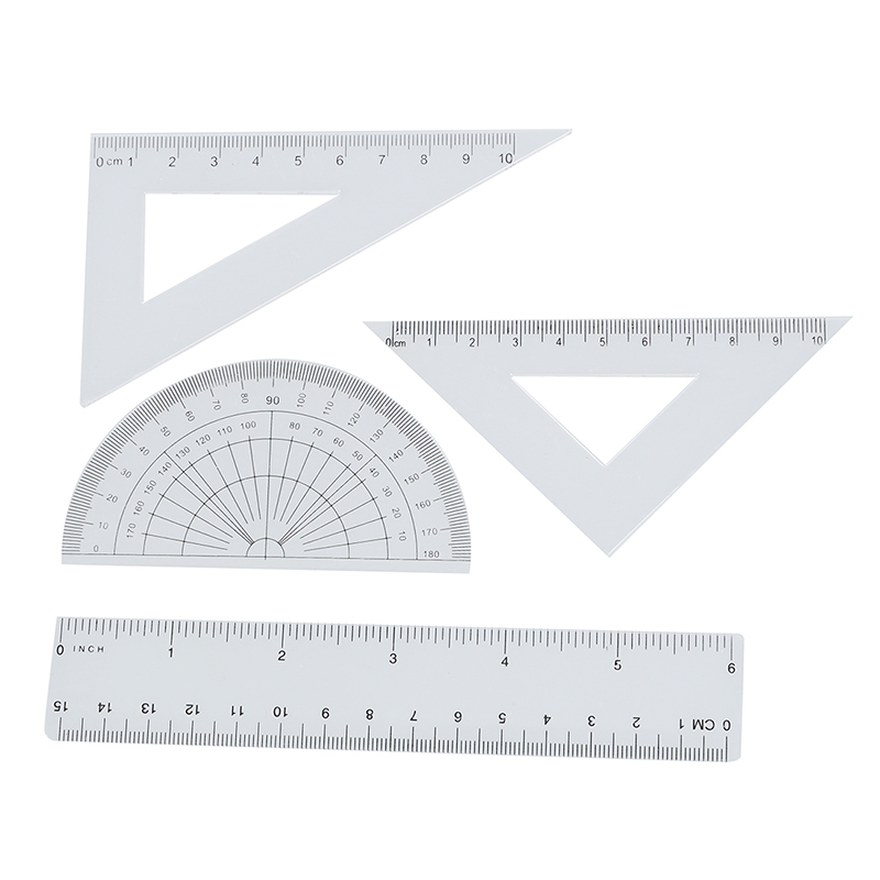 Students Maths Geometry Stationery Ruler Set Squares Protractor: Default Title