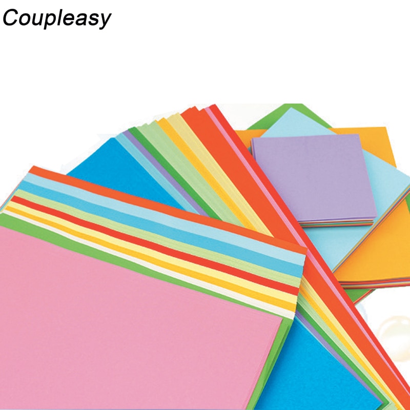 100 Sheets 70gsm Mix Color Kraft Paper Children DIY Handmade Square Paper Kids Folding Paper-Cut Material Cardstock