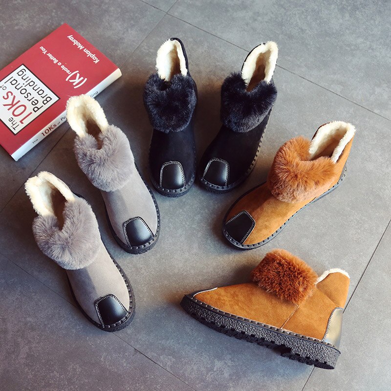 femmes bottes d'hiver fourrure de renard naturel bottes de neige femme de en cuir de vache véritable cheville noir marron botte