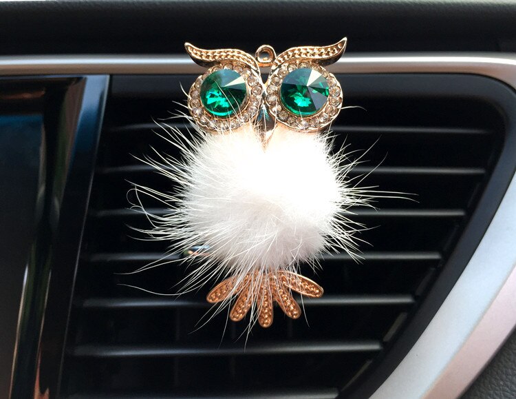 1Pcs Crystal Owl Car Air Freshener Auto Outlet Perfume Clip Interior Accessories Car-styling Vent Solid Fragrance Diffuser: White