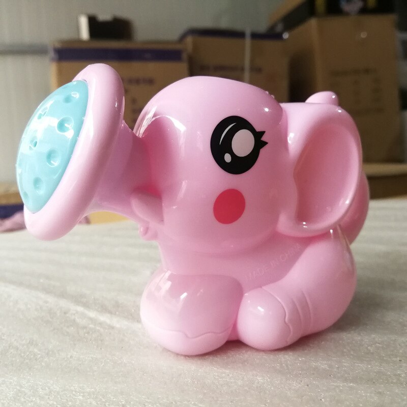 Baby tegneserie elefant bruser kop barn vaske hår værktøj shampoo kop børn bruser vand ske bad legetøj multifunktionelt: Lyserød