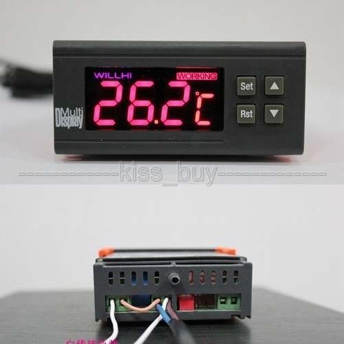 DC 12V C/F Digital Thermostat Fahrenheit /Celsius Thermometer / Temperature Control Switch for Pet House/Greenhouse/Laboratory