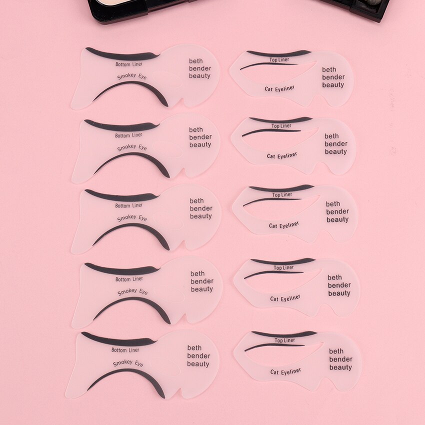 10PCS Eyeliner Stencil Fish Tail Double Wing Eyeliner Models Molding Template Tools Eyebrows Stencil DIY Makeup Tool