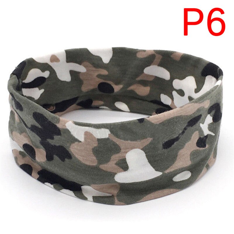 Diadema deportiva Floral de camuflaje suave para el sudor, la cabeza para banda para Yoga, correr, tenis, pañuelo de cabeza de silicona antideslizante, 20x6CM: P6