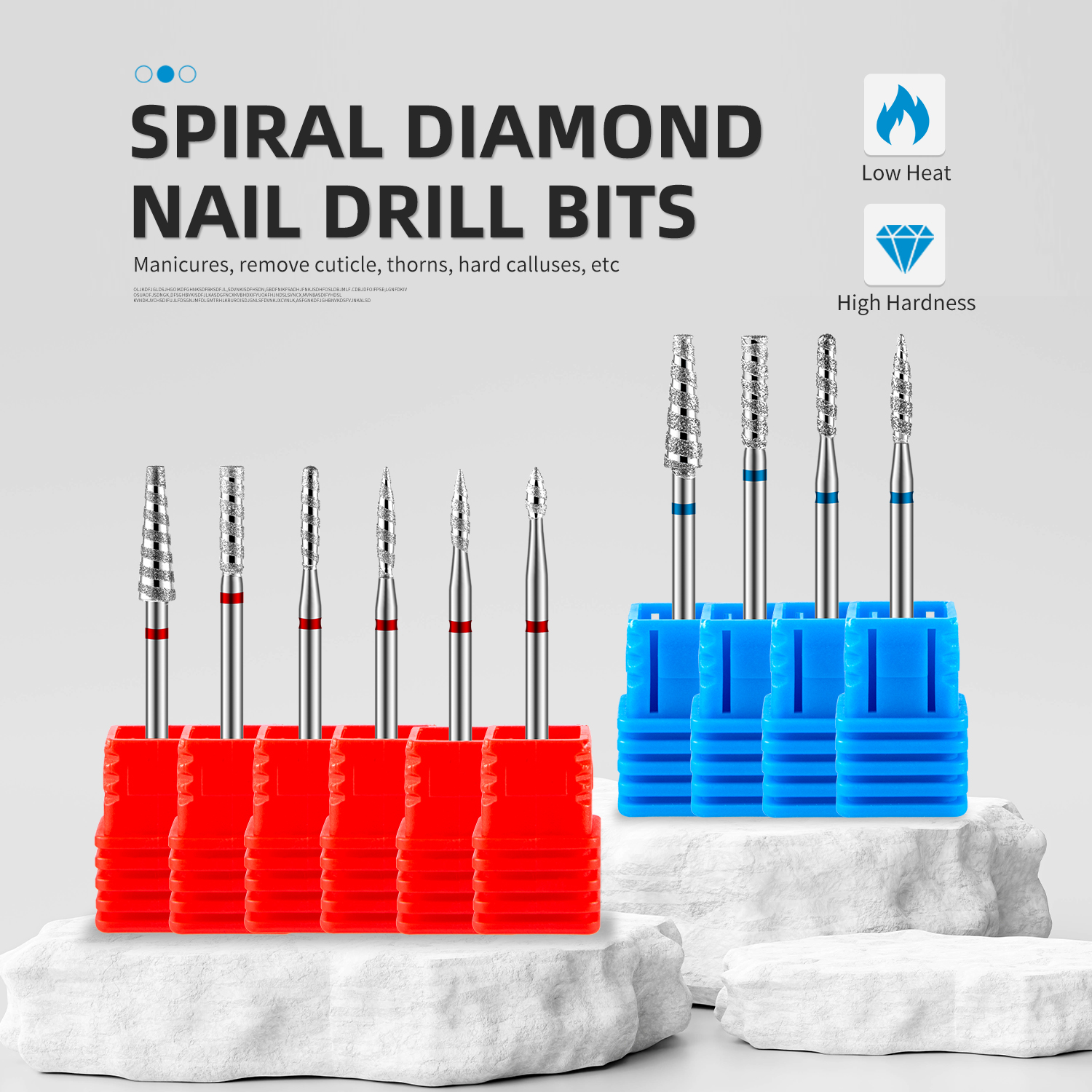 Tornado-brocas de diamante para uñas, fresa de taladro en espiral para manicura, accesorio de máquina eléctrica, lima de uñas, herramienta removedora de Gel
