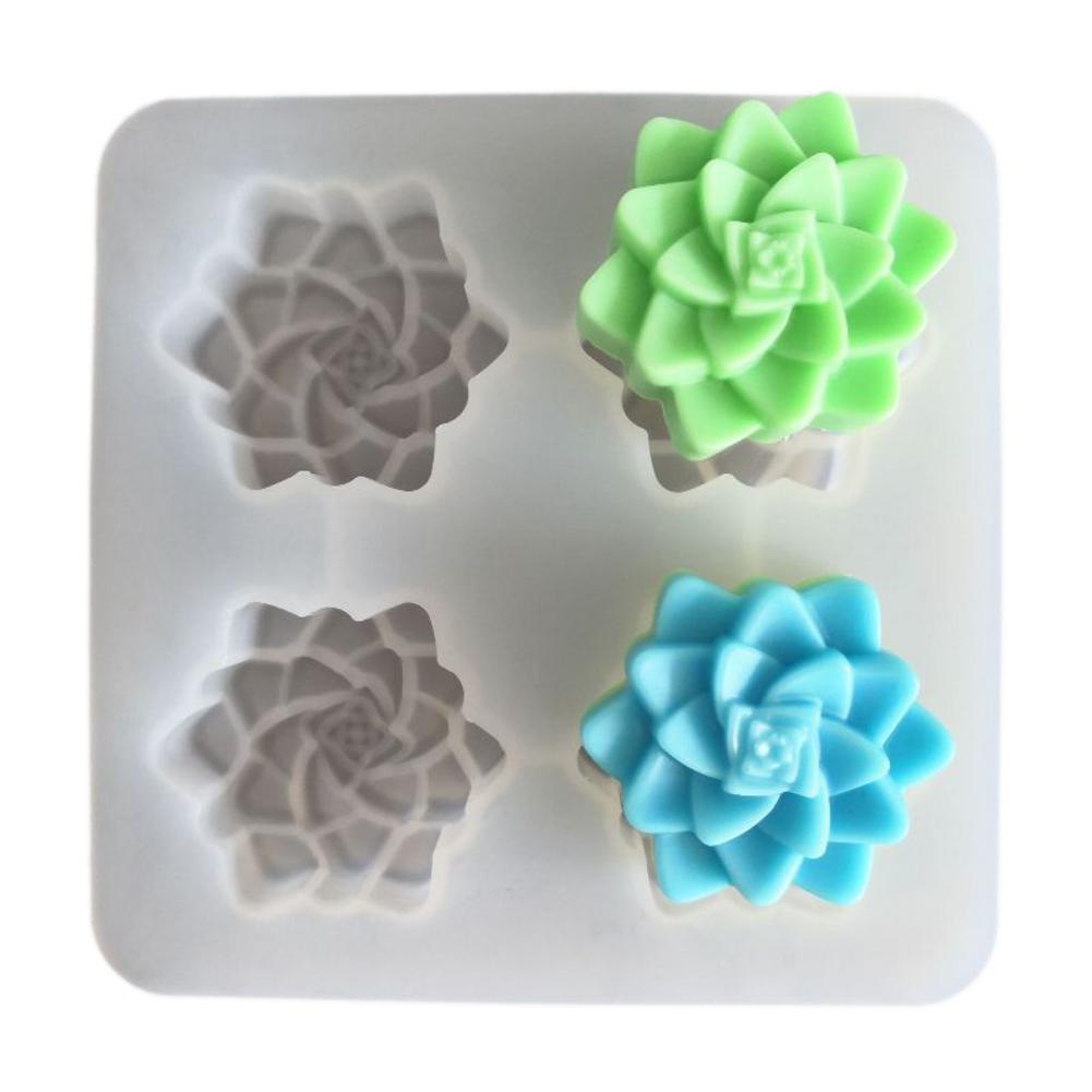 Siliconen Zeep Mal 3D Vetplanten Zeep Mallen DIY Handgemaakte Zeep Maken Gereedschap Mallen Cakevorm Fondant Cake Decoratie Tool