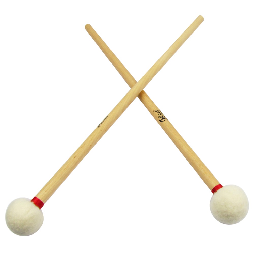 1 Pair Timpani Mallets Drumsticks Percussion Sticks Maple Handle Soft Wood Core Head Drum Accessories