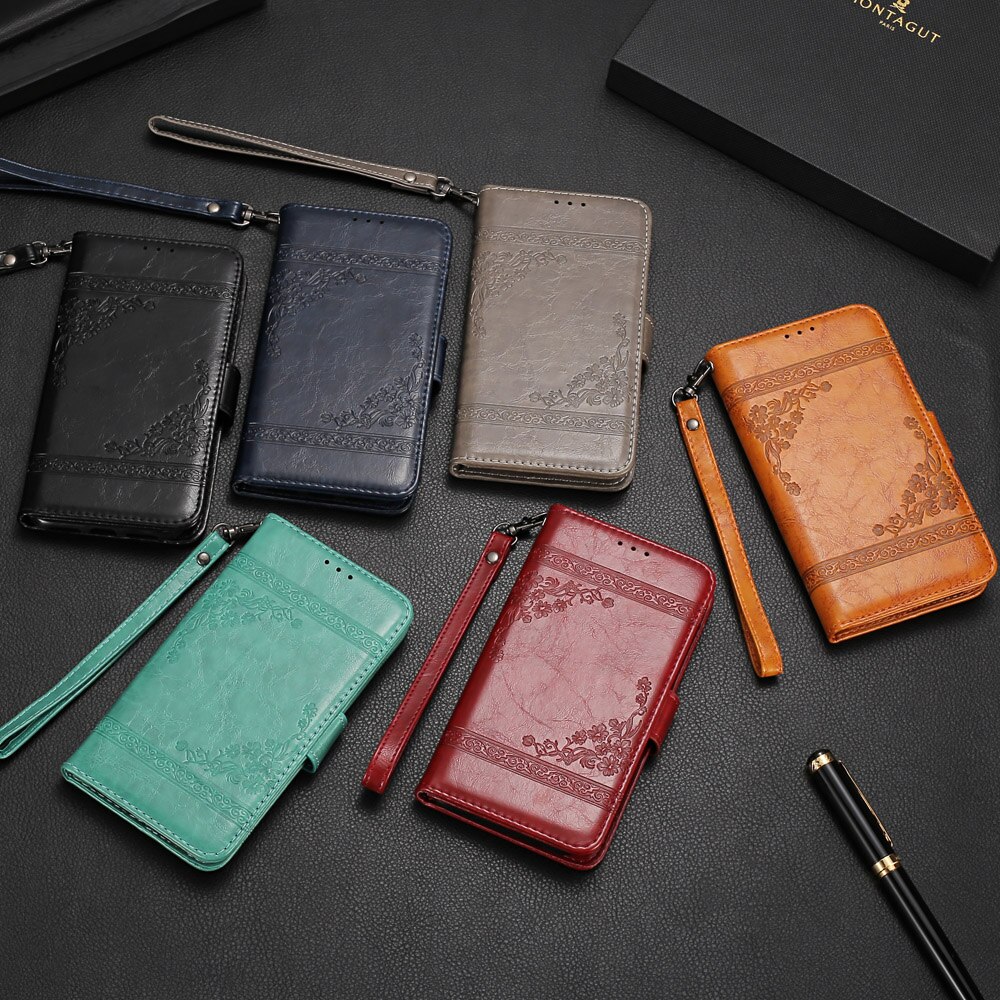 Vintage Wallet Flip Case for Digma LINX Trix 4G Case with Strap Stand Luxury PU Leather Cover Case Fundas