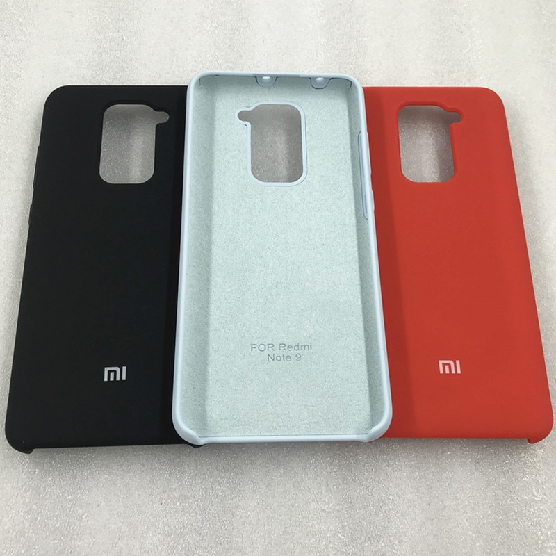 Originele xiaomi redmi note 9 zijdezachte, zachte, vloeibare siliconen beschermhoes voor de redmi 10x met 4g witte logo's