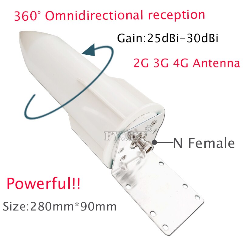 30dBi/15dBi Outdoor Antenna 2G3G4G Antenna GSM Antenna Omnidirectional LTE Antenna NFemale for 2G 3G 4G Signal Repeater Booster: 30dBi Antenna