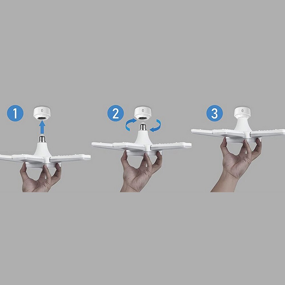 Super Bright Industrial Lighting E26 60W Led Light Bulb Garage 5-leaf Folding Deformable Lamp Fan for Warehouse Workshop Room