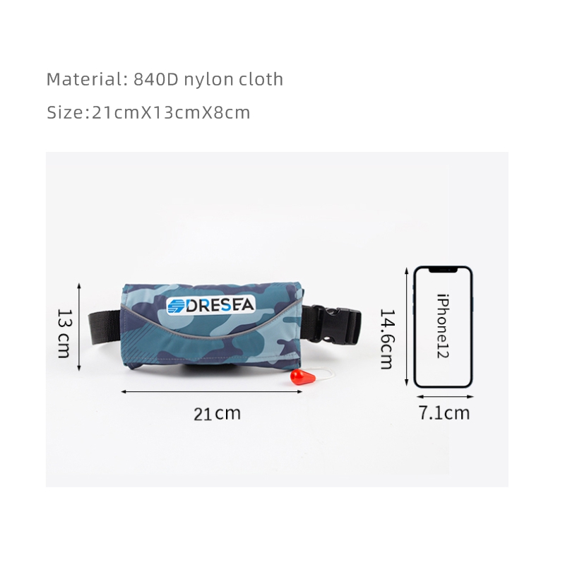 Inflatable Belt Pack Life Jacket for Adults, Fishing Beach Accessories, Buoyancy Aid, Swimming and Survival Jacket, 100N