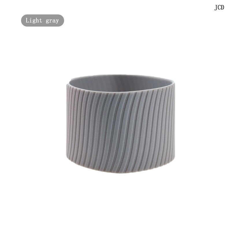 JCD 8cm Silicone Ceramic Cup Sleeves Coffee Mug Wraps Sleeves Recyclable Heat Proof Glass Water Cup Sleeves Cover Home Tools: Light gray-8cm