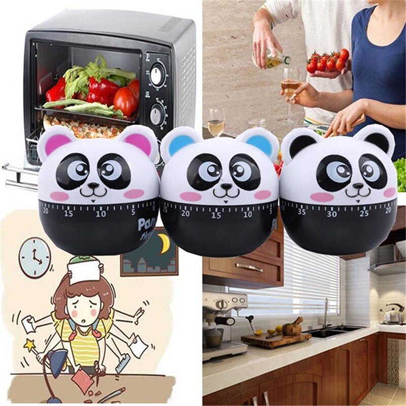 Minuterie de cuisine en forme de Panda, 60 minutes, facile à utiliser, aide à la cuisson, outils ménagers, décoration de la maison