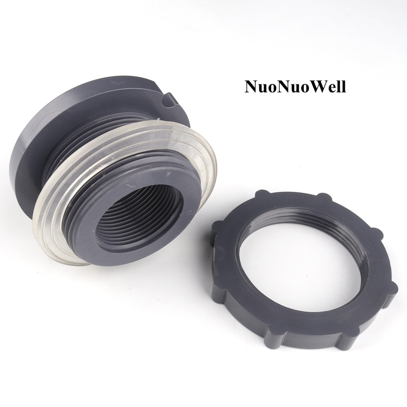 1pc 1.2-2 Inch 40-63mm PVC Water Tank Connectors Aquarium Fish Tank Adapter Water Drainage Intake Joint Drain Pool Connector