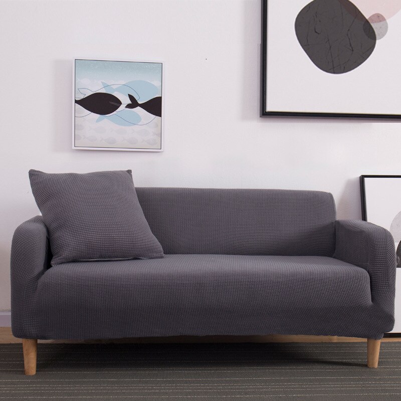 Stræk slipcover sektionel elastisk stræk sofa betræk til stue sofa betræk l-form lænestol betræk 1/2/3/4- sæder: Lysegrå / 90-140cm