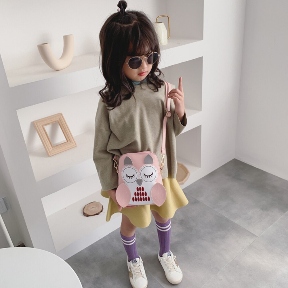 Comfortabele uil dieren messenger bag kinderen meisjes cartoon splicing multifunctionele schouder crossbody tas kinderen schattige handtassen