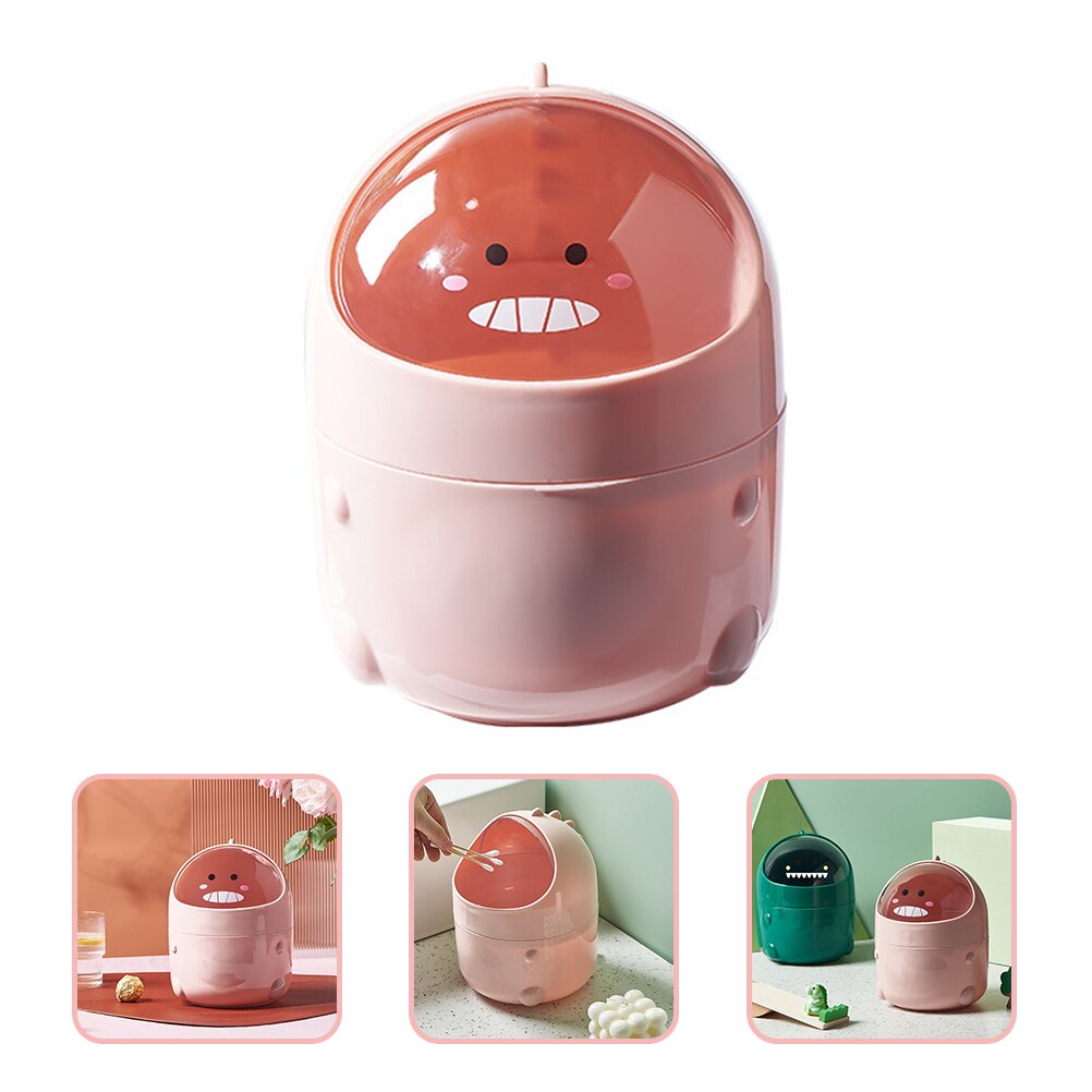 Plastic Waste Container Trash Can Household Waste Paper Container: Pink
