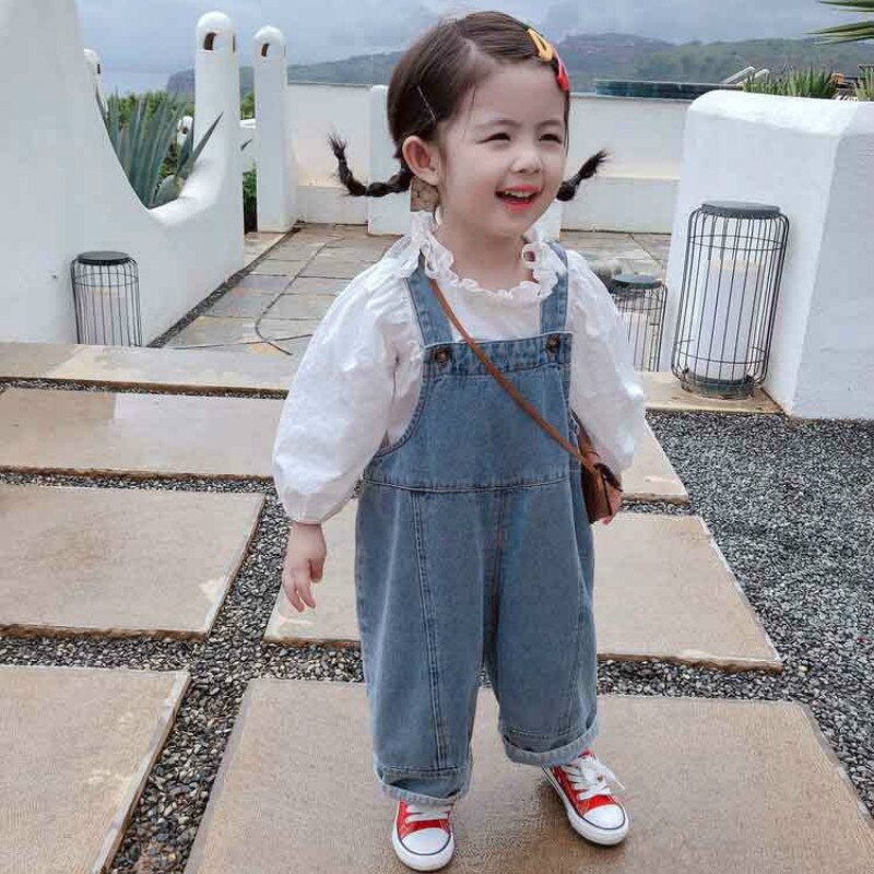automne nouveauté filles Denim salopette enfants fille combinaison filles salopette