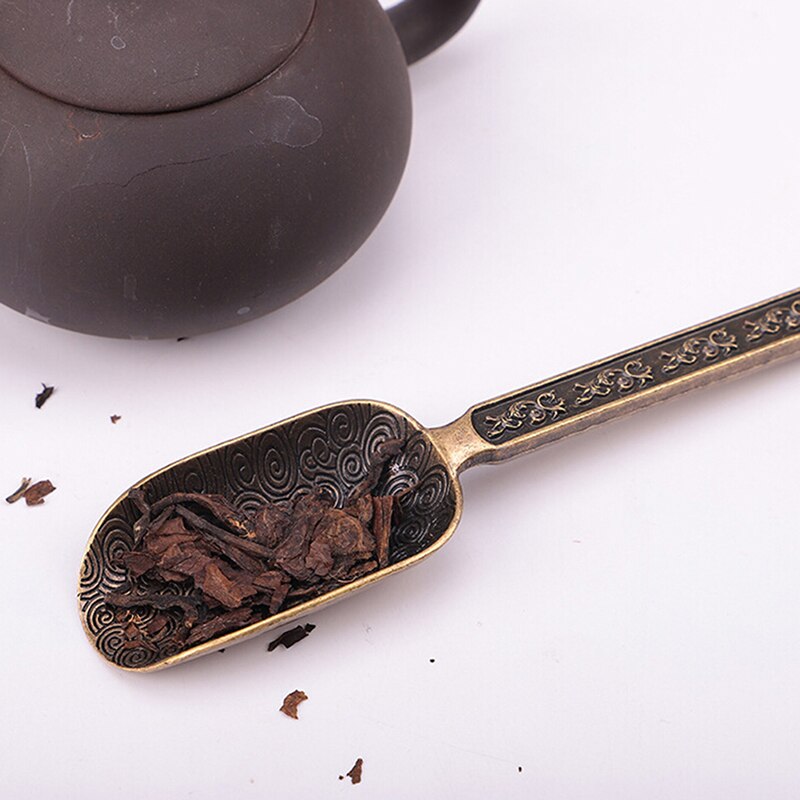 Kinesiske teskeer kobber te ske ske teblade vælger holder kinesisk kongfu te værktøj tilbehør