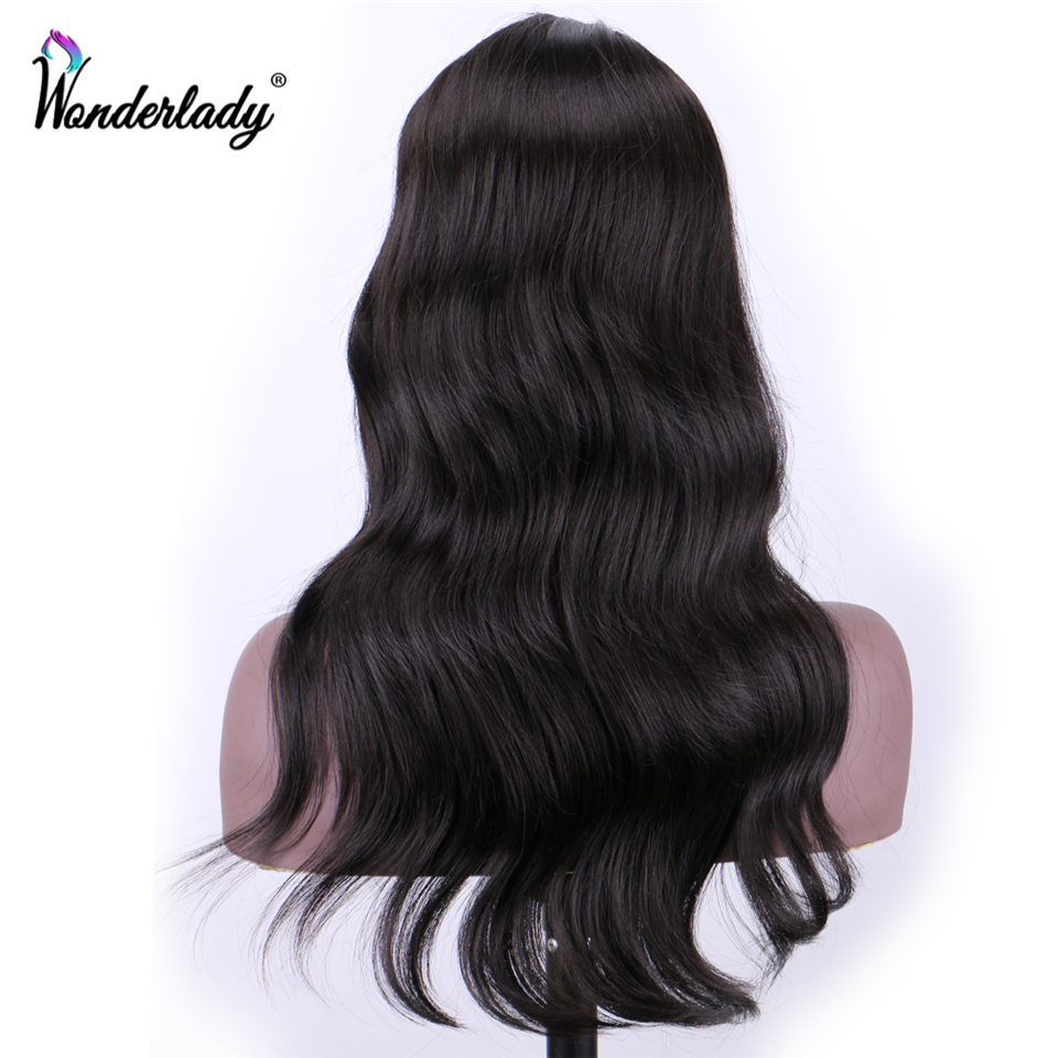 Peluca con malla frontal sintética WonderLady de 20 pulgadas #2, pelucas con ondas de cuerpo ombré para mujeres negras, peluca de Cosplay marrón larga ondulada con parte lateral