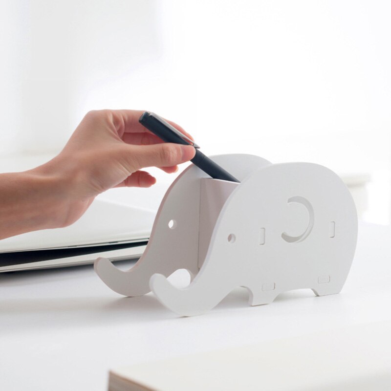 Portable Detachable Pen Holder Phone Stand Desktop Storage Box Organizer Office Accessories Stationery Study INS White Simple