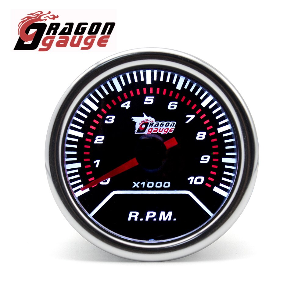 DRAGON GAUGE 52MM Water Temp Oil Temp Oil Press Voltmeter Vacuum Tachometer RPM Boost Gauge Air Fuel Ratio EGT Gauge for 12V Car: Tachometer