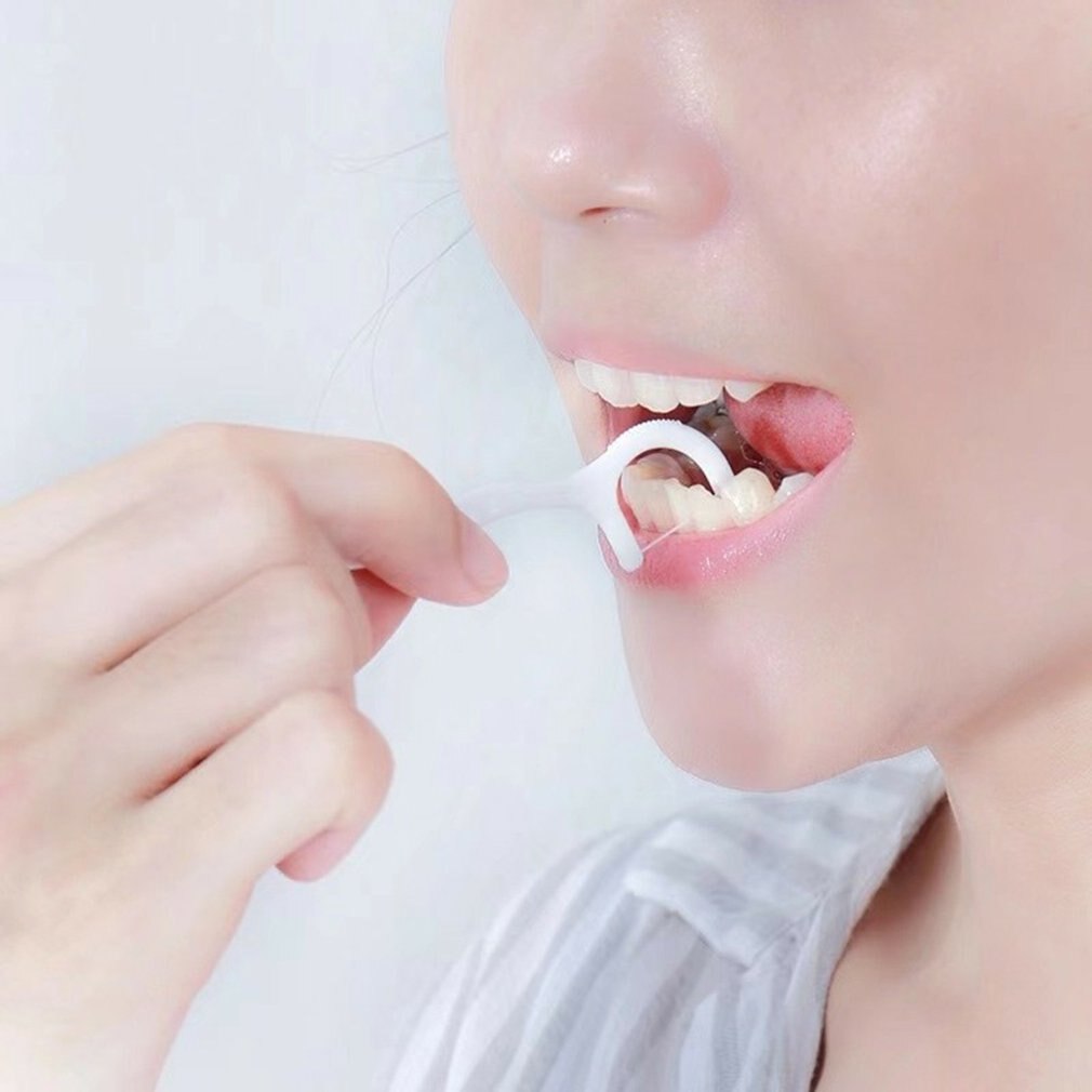 Disposable Dental Floss Stick 50pcs Square Boxed Dental Floss Stick Clean Teeth High Elastic Dental Floss Oral Care