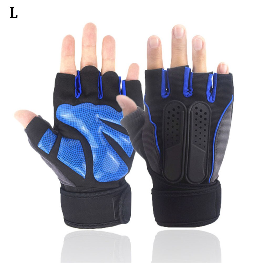 Halvfinger treningsstøtte sport anti-skli håndleddspakning menn kvinner utendørs hansker vektløfting unisex treningsstudio pustende ridning: misligholde tittel