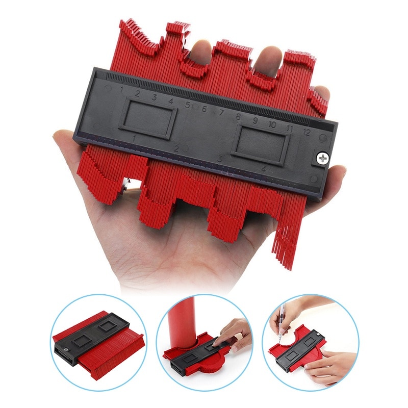 5 Inch Plastic Gauge Contour Profile Copy Gauge Duplicator Standard12cm Wood Marking Tool Tiling Laminate Tiles General Tool