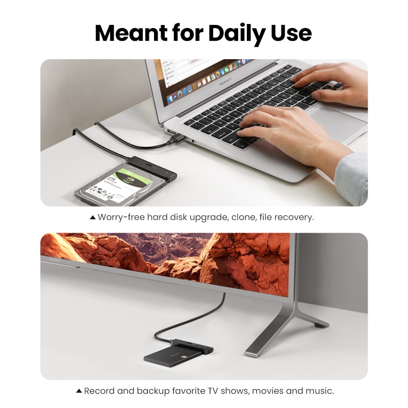 Ugreen sata usb konverter usb 3.0 to sata adapter til 2.5 & #39 ;& #39 ; hdd/ssd ekstern harddisk disk 5 gbps sata til usb kabel