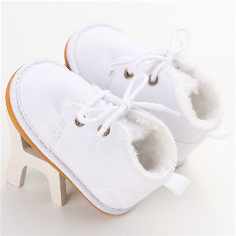 Pasgeboren Baby Meisje Schoenen Zomer Warme Snowboots Peuter Baby Booties Zwart Rood Meisjes Pre-Walker Baby Jongens Tie up Babyschoenen: D / 13-18 months