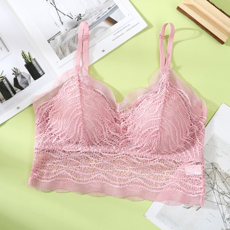 Sexy Corset Bras Women Beauty Back Wireless Bralette топ Hollow Lace Seamless Underwear Push Up Lingerie Crop Top топик женский: 5