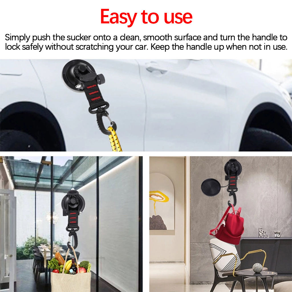 Heavy Duty Max 10 kg Car Boat Camping Suction Cup Anchor with Hook, Wall Mount