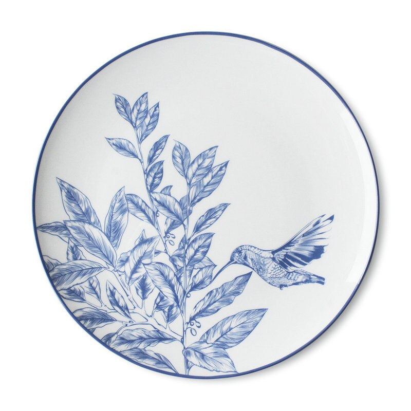 Ceramic Dinner Plate Chinese Style Bone China Plate Set Blue And White Porcelain Plates Daily Household Tableware: 12 inches