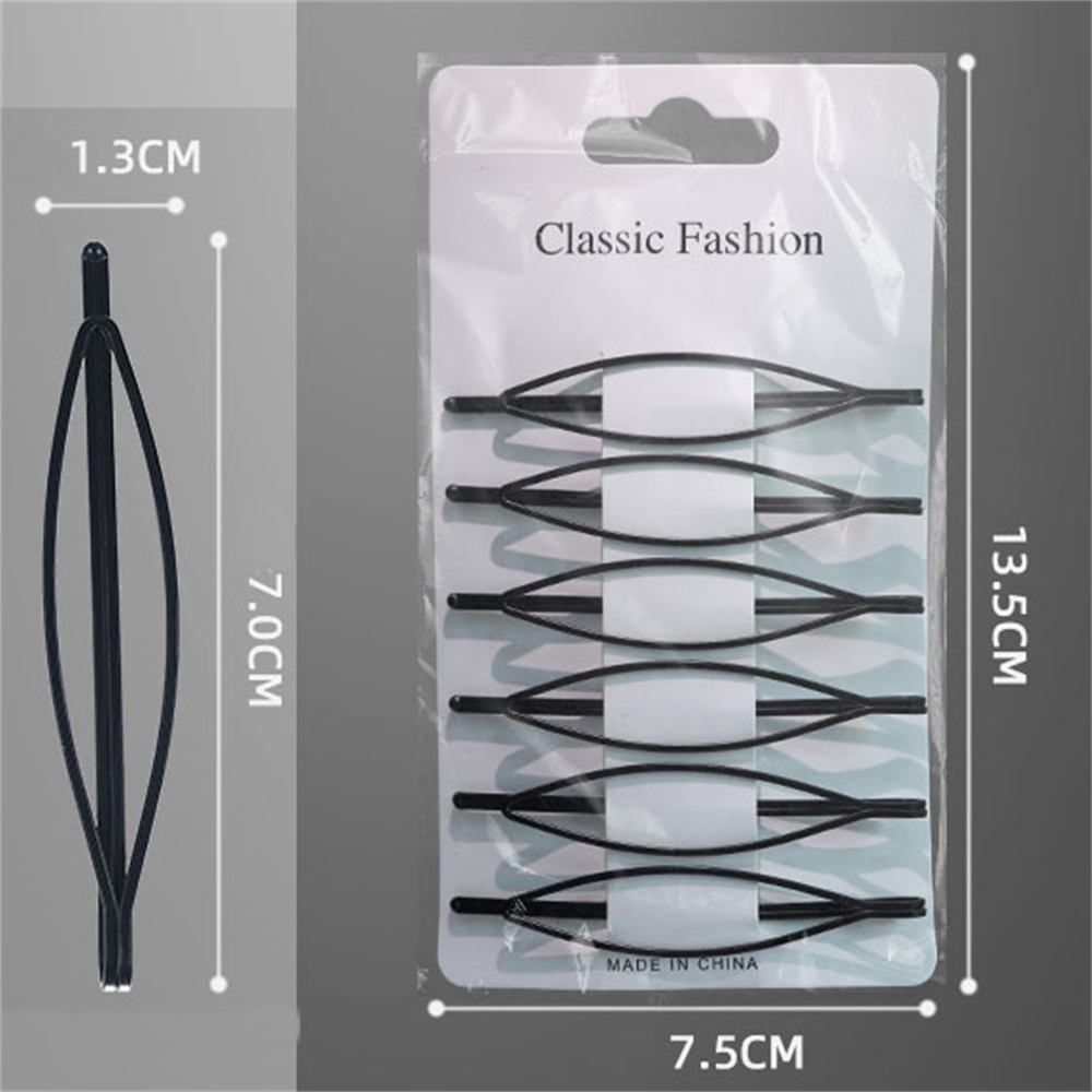 6 stk/sæt sorte hårklemmer bølgede hårnåle metal hårspænder usynlig bb klips bølget hårspænde hårklemme hårklemmer tilbehør