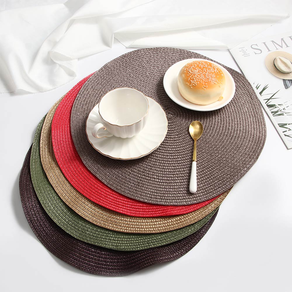 Manteles Individuales redondos de tejido PP impermeables para mesa de comedor, tapete antideslizante para servilletas, discos, cuencos, posavasos para bebidas, decoración de cocina, 1 ud.