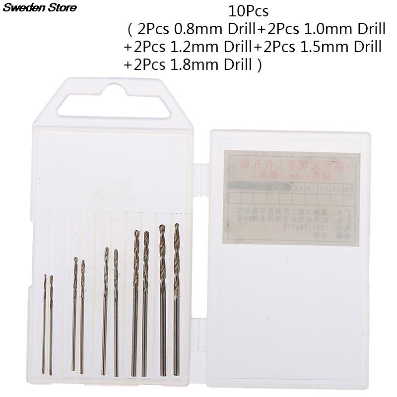10 Stks/doos Mini Boor Hss Bit 0.8Mm-3.0Mm Rechte Schacht Pcb Tapboren Set: A