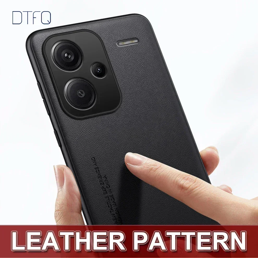 Capa Traseira Anti Choque para Xiaomi, Capa De Couro De Luxo Para Redmi Note 13 Pro Plus