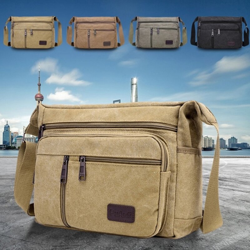 nouvelle rétro décontracté sac à bandoulière toile en plein air Simple sauvage diagonale unisexe unique épaule sac de messager