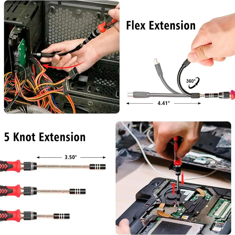 Skruvmejselsats magnetisk torx phillips hylsgängtapp utdragare borttagare skiftnyckel skruvmejsel bits borrsats multiverktyg handverktyg
