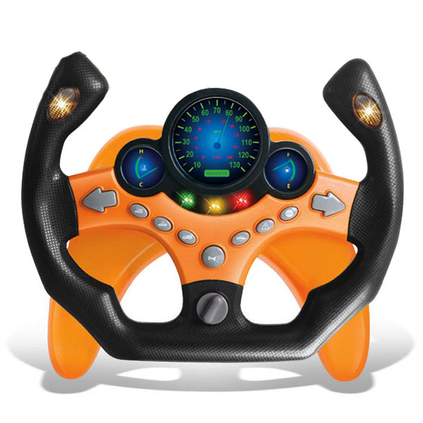 Volant copilote pour enfant, jouet éducatif pour bébé, Simulation du son et de la lumière, jouet de direction, voiture pour enfant en âge préscolaire,: orange