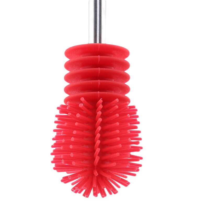 Neue Multifunktionale Silikon Pinsel Reinigung Dreh Langen Griff Schrubben Fütterung-flasche Pinsel