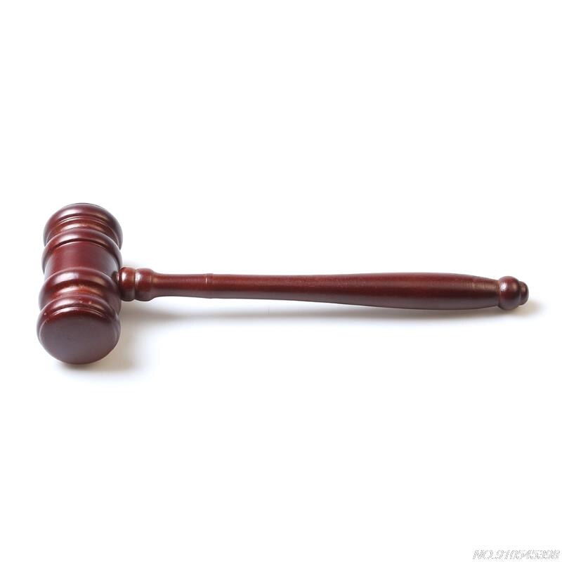 R1WF Houten Hamer Speelgoed Oordelen Hamer Cosplay Advocaat Vergaderhamers Veiling Justice Kostuum Accessoires Props Voor Jongen Rollenspel: B