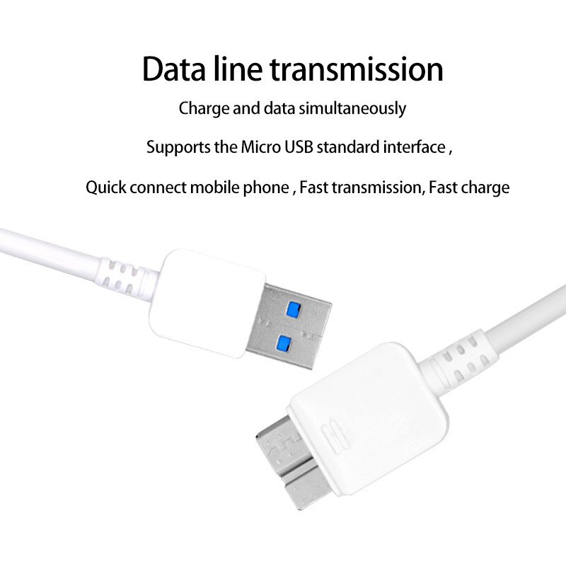 Micro Usb 3.0 Kabel Quick Data Sync Kabels Charger Voor Samsung Galaxy S5 SM-G900H Note3 N9006 N9005 N900 N9009 N9008 3200 Mah