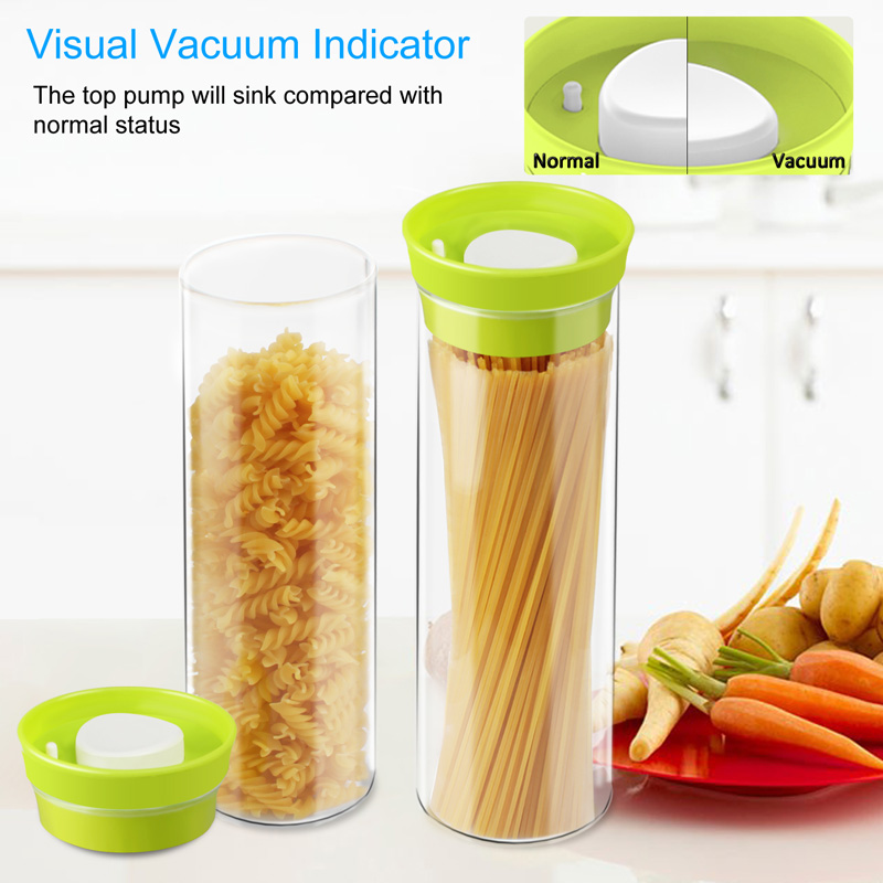 Korkea lasinen pastaastia tyhjiötiivisteellä ilmatiiviillä kannella pitkä elintarvikkeiden säilytysastia spagetti linguine capellini nuudelille