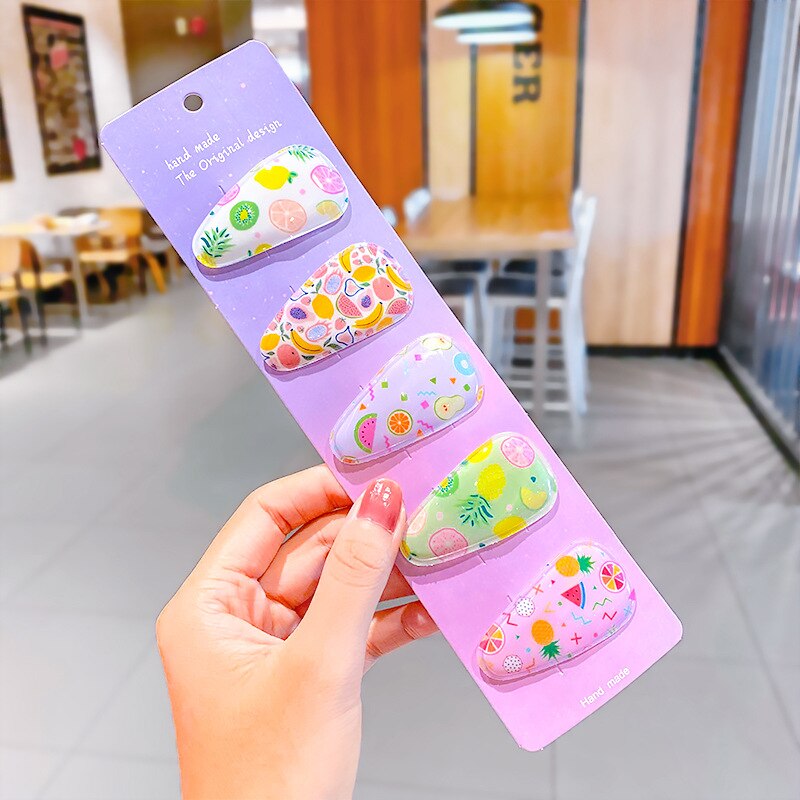 5pcs Children Cute Color Hairclip Head Jewelry -shaped Clip Hair Accessories Baby Hair Clip Cute Baby Hairpin: 01